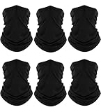 Fuinloth Neck Gaiter, 6 Pack Face Mask Bandana Fishing Cooling Sun Protection Scarf for Men Women 6 Black