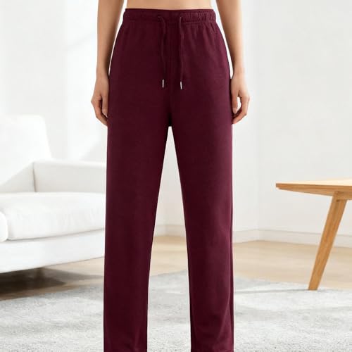 Boys' Baggy Sweatpants Straight Leg,Drawstring Waist Wide Leg Sweatpants Casual Loose Fleece Lined Joggers4