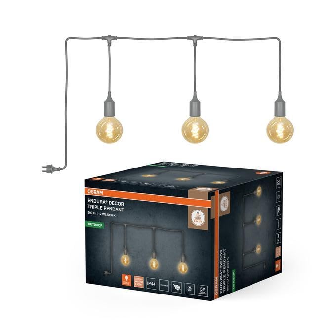 Lustre d’extérieur Osram E27 silicone gris câble long 7m LED