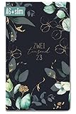Monatskalender 2023 A6+ Slim [Mondscheinblüte] 48 Seiten | Monatsplaner klein, Taschenkalender mit Jahresübersicht und Ferienübersicht | 2 Seiten 1 Monat | nachhaltig & klimaneutral