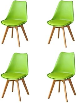 TUKAILAi 4PCS Green Modern Style Dining Chairs with Solid Wood Legs and Padded Seat Lounge Chairs Kitchen Chairs Living Room Dining Room Furniture