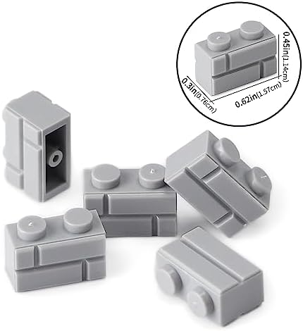 Feleph 360 Pieces 1x2 Masonry Profile Bricks Set MOC Building Blocks for Wall Parts and Pieces Diverse Bulk Toy Kit Compatible with Major Brands