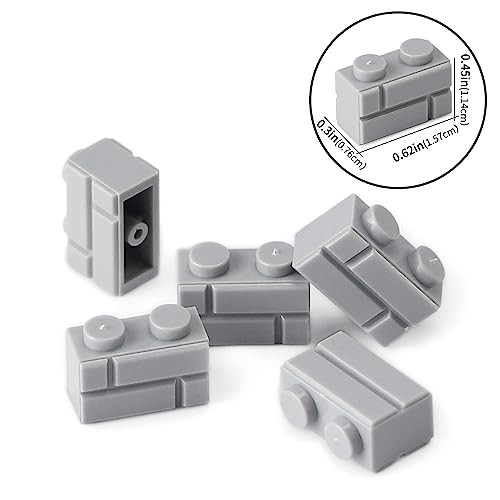 Feleph 360 Pieces 1x2 Masonry Profile Bricks Set MOC Building Blocks for Wall Parts and Pieces Diverse Bulk Toy Kit Compatible with Major Brands