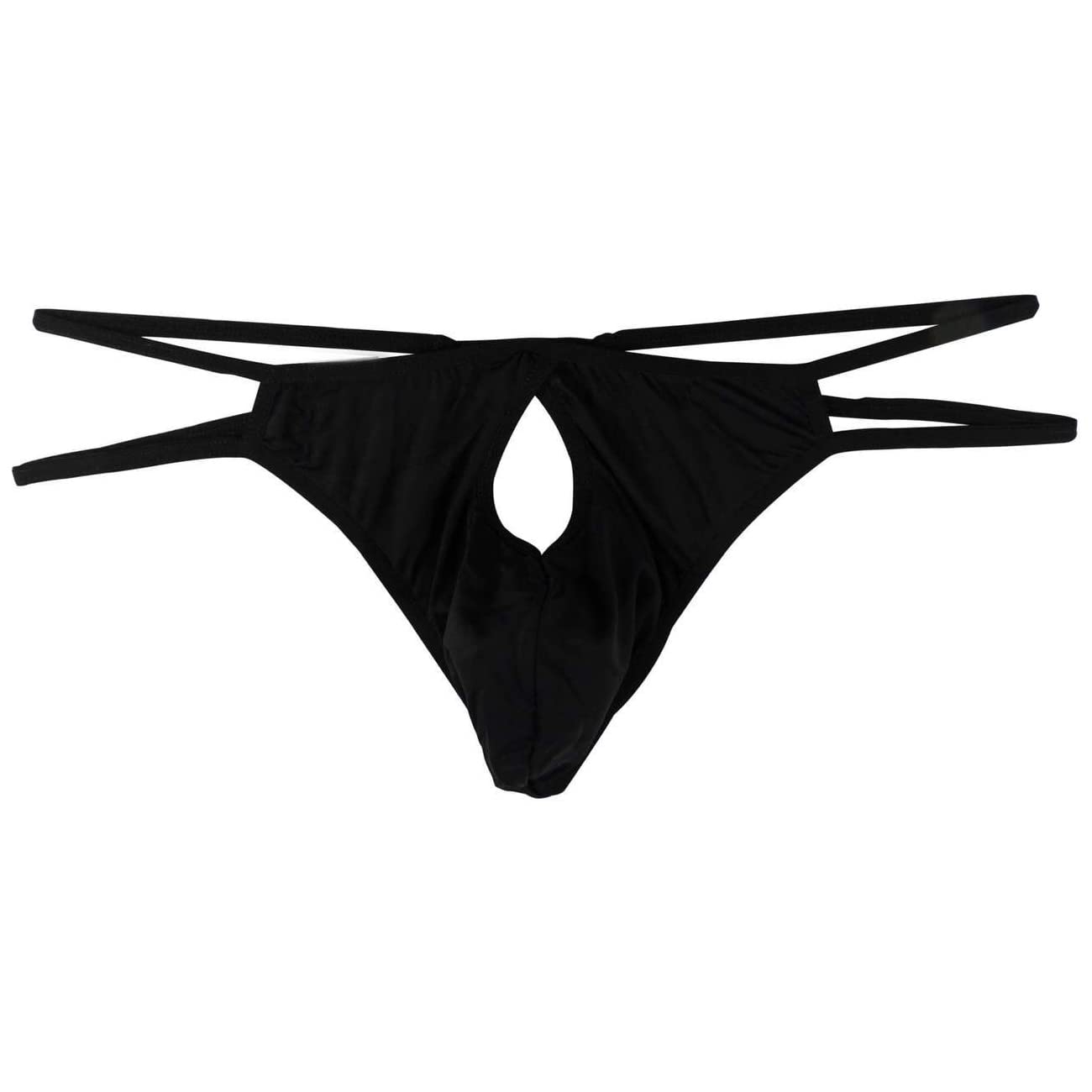 flirty touchMen's Polyester G-String Thongs (Small, Black)