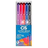 CIS Caneta Esferográfica Ultra Bold Ponta 1.0 mm, Estojo com 5 unidades