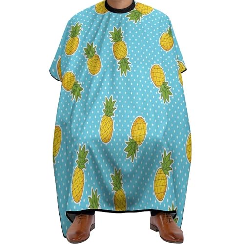 Capa de barbero impermeable con estampado exclusivo de lunares y piñas
