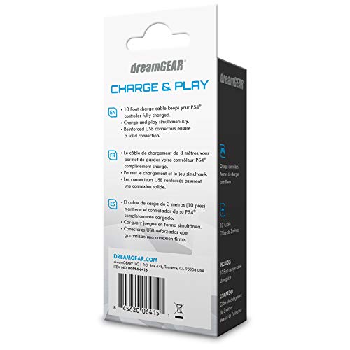 Dreamgear- Playstation 4 Charge And Play Premium Connection Cable- Perfect For Charging Dualshock4 Controllers #TOP1