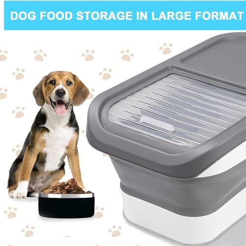 Contenedor de comida para perros plegable con sellado hermético para suministros 7
