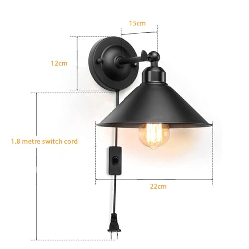 Aplique de pared LED moderno regulable de 240 grados con enchufe e interruptor para pasillo 5