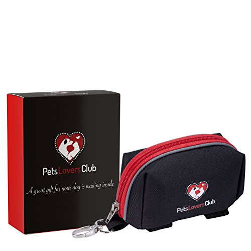 Dog Poop Bag Holder | Easily Dispense Waste Bags | Effortlessly Carry Cards, Keys | Attach to Leash & Harness with Secure Velcro Straps | Avoid Accidents with Reflective Lines | Best for Daily Walks