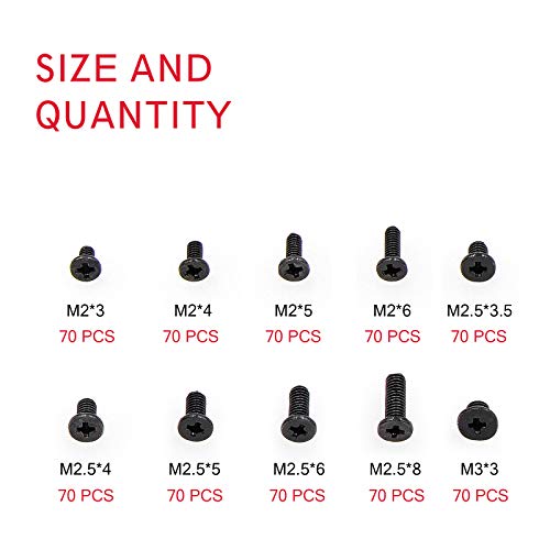Waycreat 700 stks M2 M2.5 M3 Laptop Computer Schroeven Kit Set voor SSD IBM HP Dell Lenovo Samsung Sony Toshiba Gateway… - Image 3