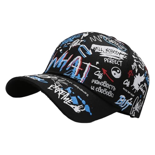 Fashionable Unisex Baseball Hat Sweatproof Windproof Protecting for Outdoor and Daily Activity Polyester Baseball Hat Black Blue