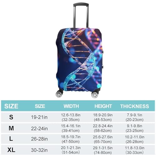 DNA Genetic Helix Elastic Luggage Cover Suitcase Protector for 19-32 Inch Suitcases | Universal Stretchable Travel Bag Cover | Anti-Scratch, Washable with Zipper Closure XL2