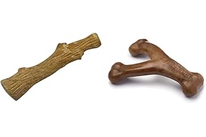 Pet Stages Dogwood Bone + Benebone Wishbone Durable Bacon Flavored Dog Chew Toy