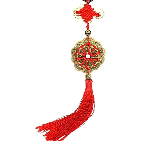 Chinese Knot Tassel Lucky Coins Feng Shui Tassel Chinese Style Lucky Charm for Home Office Decoration and Car Interiors Cover