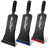 NEWISHTOOL Kit de rasqueta para excavadora, herramientas de tintado, escobilla de goma de mango largo para aplicación de película de ventana delantera y trasera, paquete de 3 cuchillas de durómetro