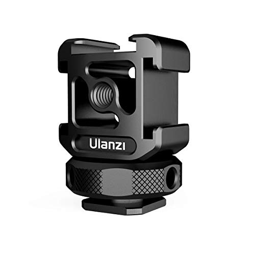 ULANZI Select PT-12 Camera Hot Shoe Mount Adapter 360 Degree Swivel Triple Cold Shoe Bracket for Monitor Microphone LED Video Light Compatible with Sony Canon Nikon DSLR Compact Camera Vlog