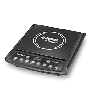 Judge by Prestige 1600Watts Optima Plus Induction Cooktop | Pre-Set Indian Menu Options | Timer Function | Push Butoon | Easy to Clean Design