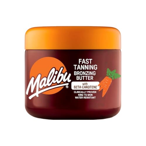 Malibu Sun Fast Tanning Gel, 10.1 Fl Oz, Deep Tan Accelerator with Carrot, Beta Carotene and Vitamin E, Tropical Coconut, Water-Resistant, for Outdoor and Sunbed Use, Made in UK