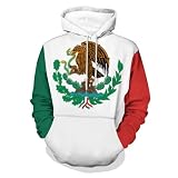 Cltailzx 2026 World Cup Soccer Fan 3D All Over Print Country Flag Hoodie, Casual Fleece Hooded Sweatshirt (US, Alpha, 6X-Large, Regular, Regular, Mexico)