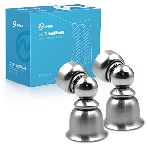 Neoera Magnetic Door Stop Ultra-Short, Small Door Stopper Strong Magnetic Door Catch for Hold Door Open, Stainless Steel Made, Anti-Rust, Heavy Duty for Various Door Types, Wall & Floor Mount 2 Pack Cover