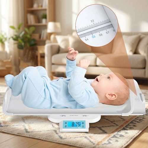 Babywaage mit Abnehmbarem Tablett, Babywaage für Neugeborene mit Hold-Funktion, Katzenwaage, Tierwaage, 10g-120KG