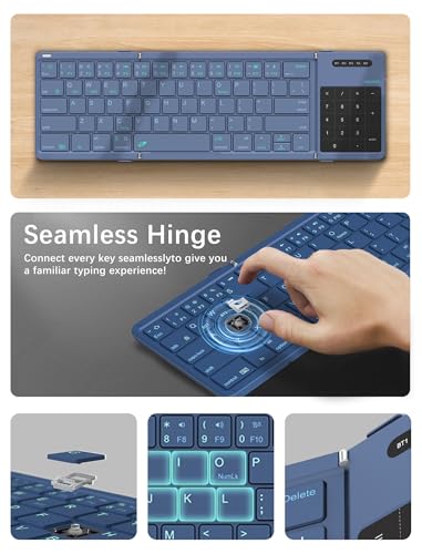 Image of Nillkin Foldable Bluetooth Keyboard, Portable Wireless Design (Blue)