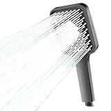 Jicyor Alcachofa de ducha de alta presión, color negro con 4 tipos de chorro, aumenta la presión del agua, hace que el baño sea más cómodo