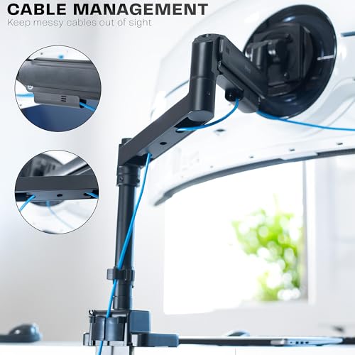 VIVO Heavy Duty Ultrawide Monitor Arm with Pole, 57 inch Screens up to 59.4 lbs, Desk Mount TV and Monitor Stand Designed for Samsung Odyssey Ark, Neo G9, ViewFinity S9, and More, Black, STAND-GT57T by VIVO - Image 8