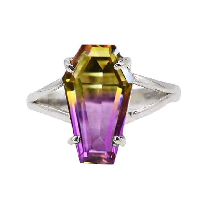 Ametrine Ring Bi-color Ametrine Quartz...