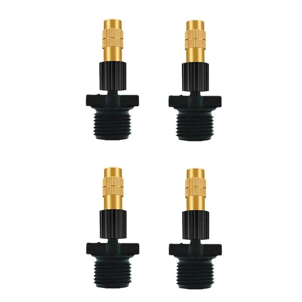 HVMBEUGOS Adjustable Brass Atomizing Nozzle with Drip Connector, Irrigation System Copper Nozzle Greenhouse Vegetables Lawn Watering Nozzle 20pcs Brass Nozzle + 4 Points Extra Teeth