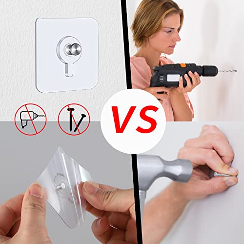 30 Stück Bilderhaken Selbstklebend, Klebehaken Transparent Klebeschrauben Bildaufhänger Selbstklebend Wandhaken ohne Bohren für Bild Poster Foto Gemälde Regal