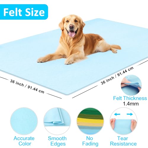 Image of XSEINO Baby Blue Large Felt Fabric 36 inch X 36 inch(1 Square Yard), 1.4 mm Thick Soft Felt Fabric Sheet for Crafts, Blue Series Colors Soft Nonwoven Fabric, Fit for Decoration, Sewing, DIY Crafts