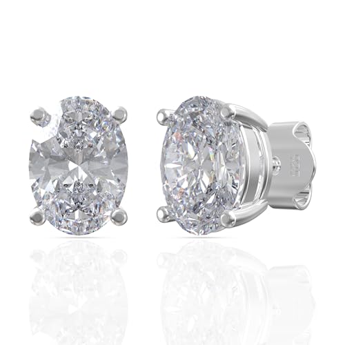 Image of 925 Sterling Silver Earrings for Women & Woman | Stud Earrings for Women | Daily Wear Silver Jewellery | Gift for Wife, Girlfriend, Mother, Sister | Rakhi Gift for Sister