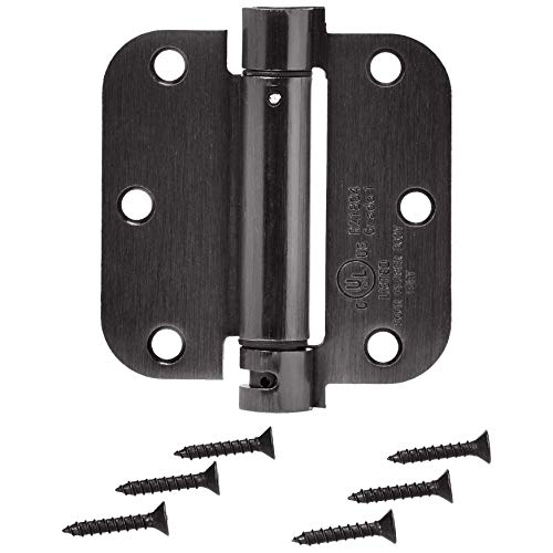 Amazon Basics Self-Closing Door Hinge, 3.5 Inch X 3.5 Inch, 1 Piece, Oil Rubbed Bronze #TOP2