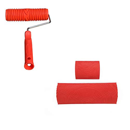 Carkio 7 Inch Empaistic Pattern Roller Painter +2 PCS Wood Graining Painting Tool,Art Wallpaper Imitation Wood Grain Tool,Wall Texture Art Painting Tool Set Carkio 7 Inch Empaistic Pattern Roller Painter +2 PCS Wood Graining Painting Tool,Art Wallpaper Imitation Wood Grain Tool,Wall Texture Art Painting Tool Set