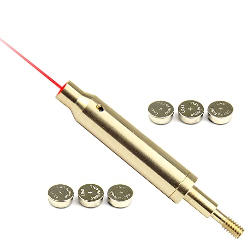 GlobalPioneer Tactical Crossbow Archery Arrow Red Laser Bore Sighter Tool Threads onto Arrows (Batteries Included)