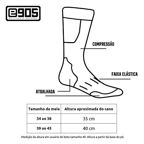 Kit 2 Pares Meia Tática GO DRY E905 (39-43, Caqui)