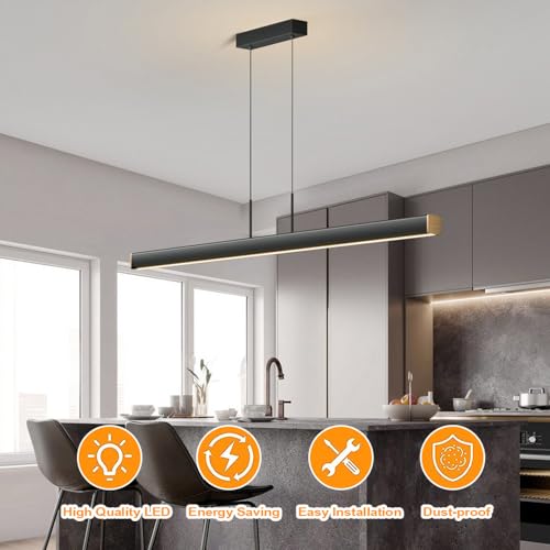 Luminaire LED en bois éclairage variable pour table de repas - 4