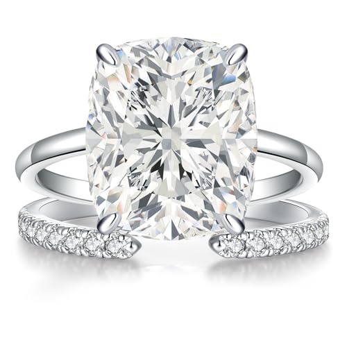AVECON 5CT Elongated Cushion Cut Engagement Ring...