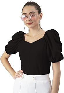 Dream Beauty Fashion Women's Puff/Baloon Sleeves V-Neck Casual Top (Top-MG-2) Price In India