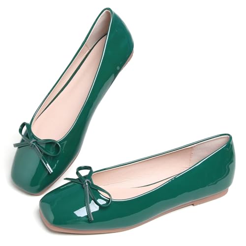 Image of Dear Time Women's Casual Foldable Ballet Flats Square Toe Ballerina Flats Shoes Comfortable
