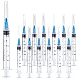SIRULKEN 3cc 3ml with 23 Gauge 1 Inch, Sterile Lab Utensils Scientific Research, Industrial Dispensing or Liquid Measuring - Pack of 50