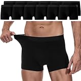 YouShow Boxershorts Herren Schwarz 12 Pack Baumwolle Unterhosen Männer Ohne Kratzenden Zettel Retroshorts Unterwäsche Boxer L