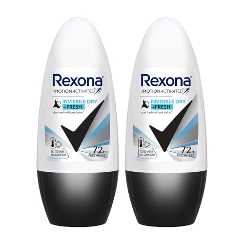 Image of Rexona Motion Activated Roll-On | Invisible Dry Underarm Deodorant for Women | up to 72Hr odour control | 45 ML (Pack of 2)