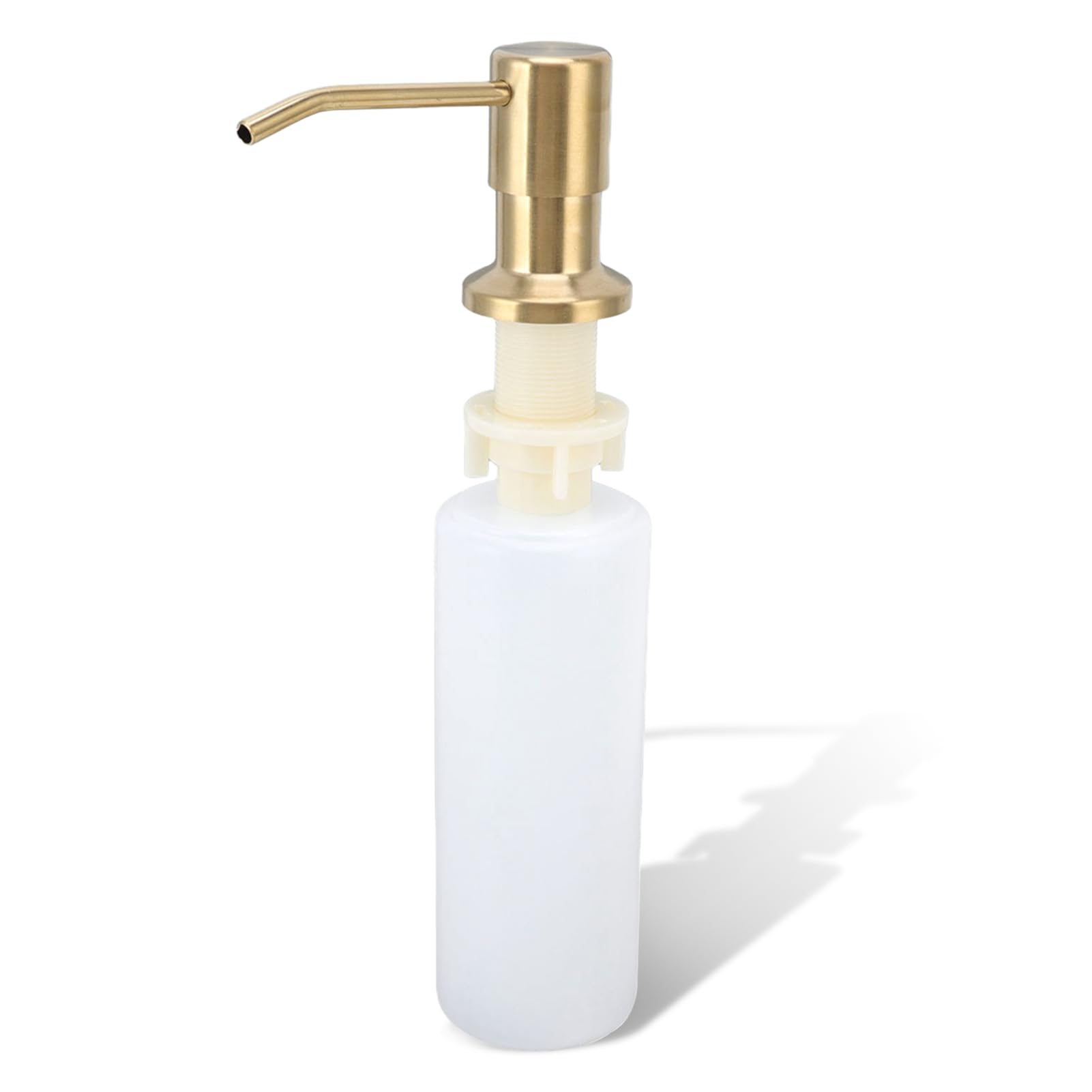 Ahorra Espacio Dosificador Jabón, Acero Inoxidable Fregadero de Encimera Dispensador, Dispensador de Jabón Líquido, Construido en Botella de Bomba de Dispensador de Jabón de La Mano para Baño(Oro)