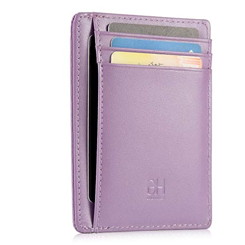 Image of GH GOLD HORSE Slim RFID Blocking Card Holder Minimalist Leather Front Pocket Wallet for Women | Slim