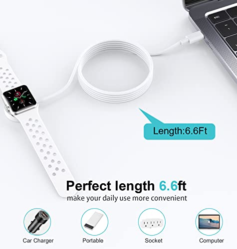 Bwkk 2-Pack For Apple Watch Charger Usb C 5.0Ft /1.5M,[Apple Mfi Certified] Iwatch Charger Portable Apple Watch Charger Compatible With Iwatch Series 8/7/6/5/4/3/2/1/Se2/Se #TOP2