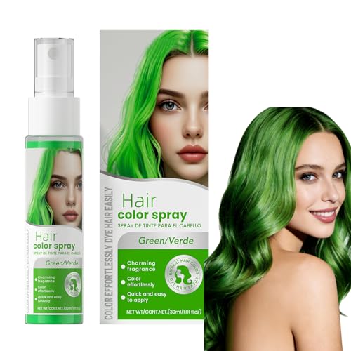 Grün Temporäres Haarspray | Crazy Green Hair Color Waschbares Haarspray | Nicht schädliches Haar-Kreidespray | Verrücktes Grün Sofortfarbe Festival-Party Halloween Make-up | Tierversuchsfrei Vegan