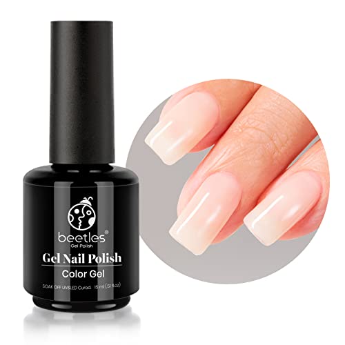 Beetles Jelly Gel Nail Polish 15Ml Neutral Nude Pink Gel Polish Set Rose Cocktail Soak Off Translucent Uv Led Nail Lamp Gel Polish Nail Art Gel 0.5Oz #TOP21